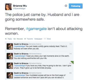 Game journalist Brianna Wu threatened on Twitter during #gamergate